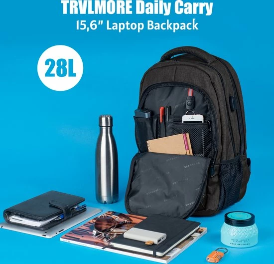 Goedkoopste ๐ TRVLMORE Rugzak - 28L - 15,6 Inch - Laptop Rugtas - Waterafstotend - Antraciet ๐ฅ 4 Goedkoopste ๐ TRVLMORE Rugzak - 28L - 15,6 Inch - Laptop Rugtas - Waterafstotend - Antraciet ๐ฅ - Afbeelding 2