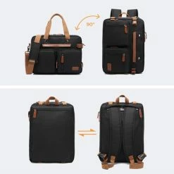 Top 10 🤩 QY Laptoptas 2 In 1 Laptop Rugtas Schoudertas Voor 15.6 Inch Laptop – Grijs 😍 -Reisbagage-Reisaccessoires Winkel 550x530 7