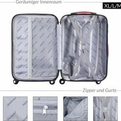 Beste Pirce 🛒 Monzana Kofferset - Maat M L XL - Rosegoud 👏 -Reisbagage-Reisaccessoires Winkel 550x530 8