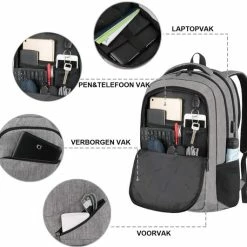 Nieuw 😍 Matein Rugzak Met USB Oplaadpoort 36L Grijs Luxe Laptop Rugtas 17.3 Inch - Schooltas - Heren - Dames - Jongens - Meisjes - Waterafstotend - Rugzakken 😉 -Reisbagage-Reisaccessoires Winkel 550x531 1