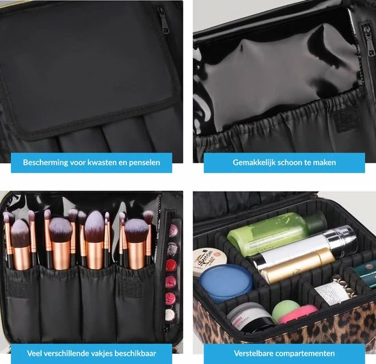 Coupon ๐ YONO Beautycase Luipaard - Make Up Koffer Dames – Makeup Organizer – Tas Voor Cosmetica – Reis Toilettas – Leopard ๐ 6 Coupon ๐ YONO Beautycase Luipaard - Make Up Koffer Dames – Makeup Organizer – Tas Voor Cosmetica – Reis Toilettas – Leopard ๐ - Afbeelding 4