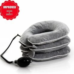 Promo 🛒 Merkloos Anti Nekpijn Kussen | Nekkussen | Reiskussen | Verlicht Nek En Schouderpijn | Grijs | Neksteun | Nek Stretcher | Zacht Fleece | Cervicaal Nektractie Kussen | Nek Brace | Luxe | Ergonomisch | Reis Kussen ❤️