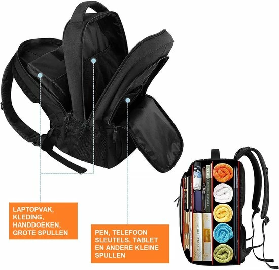 Kopen π DutchOne Rugzak Met USB Oplaadpoort 30L Zwart Luxe Laptop Rugtas 15,6 Inch - Schooltas - Heren - Dames - Jongens - Meisjes - Waterafstotend - Rugzakken β 6 Kopen π DutchOne Rugzak Met USB Oplaadpoort 30L Zwart Luxe Laptop Rugtas 15,6 Inch - Schooltas - Heren - Dames - Jongens - Meisjes - Waterafstotend - Rugzakken β - Afbeelding 4