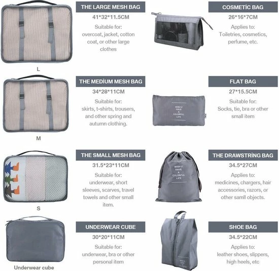 Aanbiedingen 🔔 BOTC Packing Cubes Set 9-Delig – Kleding Organizer Voor Koffers, Tassen En 🎒 Backpack - Roze 😉 10 Aanbiedingen 🔔 BOTC Packing Cubes Set 9-Delig – Kleding Organizer Voor Koffers, Tassen En 🎒 Backpack - Roze 😉 - Afbeelding 8