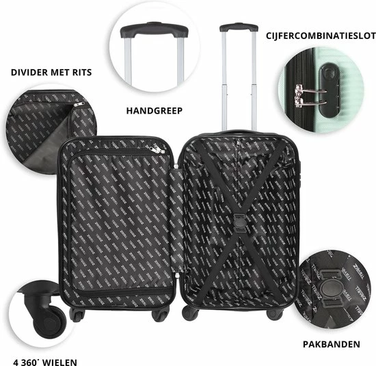 Promo 🌟 TravelZ Horizon 👜 Handbagagekoffer - 54cm 👜 Handbagage Trolley Met Gevoerde Binnenkant - Mint 👍 5 Promo 🌟 TravelZ Horizon 👜 Handbagagekoffer - 54cm 👜 Handbagage Trolley Met Gevoerde Binnenkant - Mint 👍 - Afbeelding 3