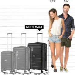 Aanbiedingen 🔔 TravelZ Big Bars Reiskoffer 78 Cm Met Dubbele Wielen - Trolley Koffer Met TSA-slot - Zwart 👏 -Reisbagage-Reisaccessoires Winkel 550x536 1