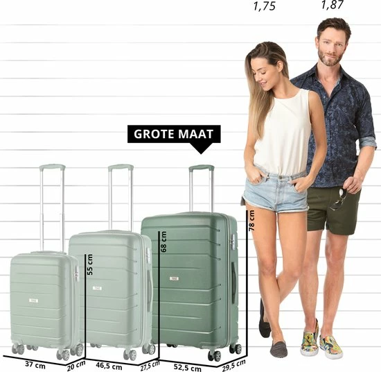 Begroting π TravelZ Big Bars Reiskoffer 78 Cm Met Dubbele Wielen - Trolley Koffer Met TSA-slot - Olijf βοΈ 5 Begroting π TravelZ Big Bars Reiskoffer 78 Cm Met Dubbele Wielen - Trolley Koffer Met TSA-slot - Olijf βοΈ - Afbeelding 3