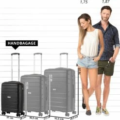 Begroting 🎉 TravelZ Big Bars 👜 Handbagagekoffer 55cm Met TSA-slot - Ultrasterk - Zwart ⭐ -Reisbagage-Reisaccessoires Winkel 550x536 9