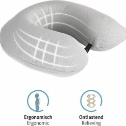 Coupon 🌟 Komfortec Nekkussen (reizen) - Reiskussen - Traagschuim Nekkussen Voor Vliegtuig, Auto, Bus, Trein En Camping - U-vormig - Lichtgrijs 💯 -Reisbagage-Reisaccessoires Winkel 550x537 6