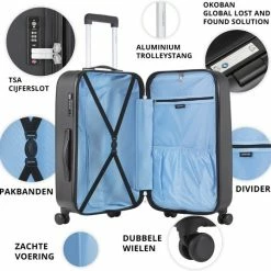 Goedkoopste 👍 CarryOn Skyhopper 👜 Handbagage Koffer 55cm – TSA-slot – Okoban Registratie– Zwart ⭐ -Reisbagage-Reisaccessoires Winkel 550x537 8