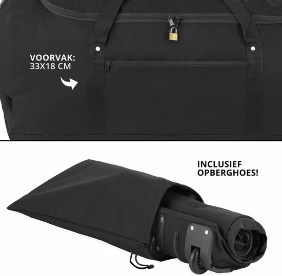 Hete verkoop 🤩 TravelZ Opvouwbare Wieltas | Reistas Op Wielen | 100 Liter | Verbeterd 2022 Model | Zwart 💯 10 Hete verkoop 🤩 TravelZ Opvouwbare Wieltas | Reistas Op Wielen | 100 Liter | Verbeterd 2022 Model | Zwart 💯 - Afbeelding 8