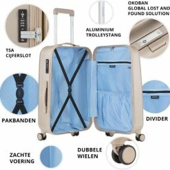 Goedkoop 🎉 CarryOn Skyhopper 👜 Handbagage Koffer 55cm – TSA Trolley - Champagne ⭐ -Reisbagage-Reisaccessoires Winkel 550x540 18