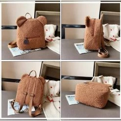 Beste Pirce 😀 MINIIYOU Teddy Rugzak Beige - School 😀 -Reisbagage-Reisaccessoires Winkel 550x540 21