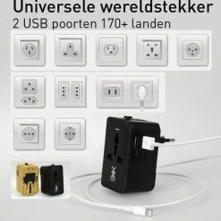 Hete verkoop 🥰 Dutch Quality® - Universele Wereldstekker Met 2 USB Poorten - 170+ Landen - Hout Look 🎁 -Reisbagage-Reisaccessoires Winkel 550x540 4