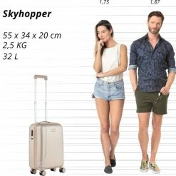 Goedkoop 🎉 CarryOn Skyhopper 👜 Handbagage Koffer 55cm – TSA Trolley - Champagne ⭐ -Reisbagage-Reisaccessoires Winkel 550x541 14