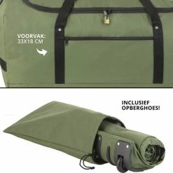 Beste Verkoop 🎁 TravelZ Opvouwbare Wieltas | Reistas Op Wielen | 100 Liter | Verbeterd 2022 Model | Groen ⭐ -Reisbagage-Reisaccessoires Winkel 550x541 8