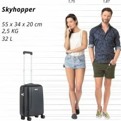 Goedkoopste 👍 CarryOn Skyhopper 👜 Handbagage Koffer 55cm – TSA-slot – Okoban Registratie– Zwart ⭐ -Reisbagage-Reisaccessoires Winkel 550x542 12