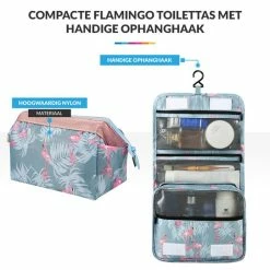 Aanbiedingen 🌟 YONO Reis Toilettas Met Ophanghaak En Etui Voor Toiletartikelen – Travel Organizer – Cosmetica Tas – Flamingo ❤️ -Reisbagage-Reisaccessoires Winkel 550x542 16