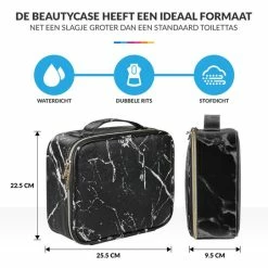 Aanbiedingen 🌟 YONO Beautycase Marmer Design - Make Up Koffer Dames – Makeup Organizer – Tas Voor Cosmetica – Reis Toilettas – Zwart 🎉 -Reisbagage-Reisaccessoires Winkel 550x542 19
