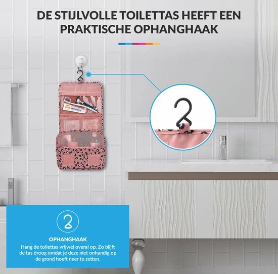 Promo β€οΈ YONO Reis Toilettas Met Ophanghaak Voor Toiletartikelen – Travel Organizer – Cosmetica Tas – Leopard π 6 Promo β€οΈ YONO Reis Toilettas Met Ophanghaak Voor Toiletartikelen – Travel Organizer – Cosmetica Tas – Leopard π - Afbeelding 4