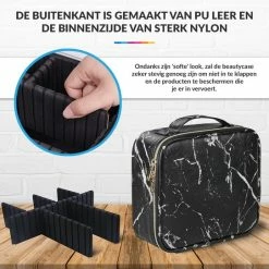 Aanbiedingen 🌟 YONO Beautycase Marmer Design - Make Up Koffer Dames – Makeup Organizer – Tas Voor Cosmetica – Reis Toilettas – Zwart 🎉 -Reisbagage-Reisaccessoires Winkel 550x542 20