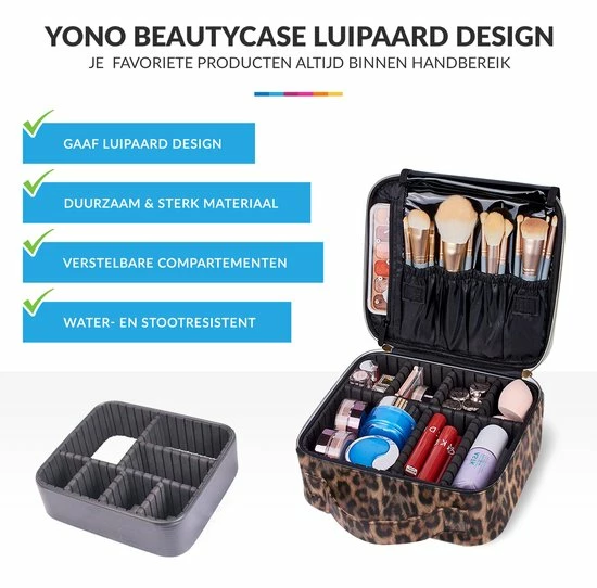 Coupon ๐ YONO Beautycase Luipaard - Make Up Koffer Dames – Makeup Organizer – Tas Voor Cosmetica – Reis Toilettas – Leopard ๐ 4 Coupon ๐ YONO Beautycase Luipaard - Make Up Koffer Dames – Makeup Organizer – Tas Voor Cosmetica – Reis Toilettas – Leopard ๐ - Afbeelding 2