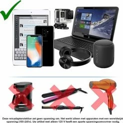 Korting 🔔 5YOA Reisstekker EU Naar VS - Stekker Adapter - Europa Naar Amerika - Eu Naar USA - Wit - (1 Stuks) ⌛ -Reisbagage-Reisaccessoires Winkel 550x543 4