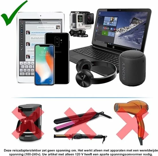 Goedkoopste 🎉 5YOA Reisstekker EU Naar VS - Stekker Adapter - Europa Naar Amerika - Eu Naar USA - Zwart - (1 Stuks) ⭐ 7 Goedkoopste 🎉 5YOA Reisstekker EU Naar VS - Stekker Adapter - Europa Naar Amerika - Eu Naar USA - Zwart - (1 Stuks) ⭐ - Afbeelding 5