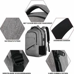 Nieuw 😍 Matein Rugzak Met USB Oplaadpoort 36L Grijs Luxe Laptop Rugtas 17.3 Inch - Schooltas - Heren - Dames - Jongens - Meisjes - Waterafstotend - Rugzakken 😉 -Reisbagage-Reisaccessoires Winkel 550x544 1