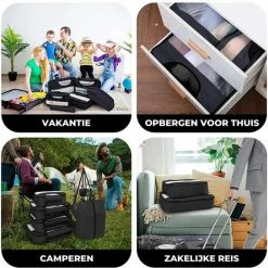 Beste Verkoop 🤩 Basila® Packing Cubes - 6 Delig - Koffer Organizer - Zwart ⭐ -Reisbagage-Reisaccessoires Winkel 550x544 10