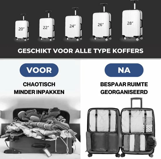 Nieuw 😉 Merkloos Packing Cubes Set 7-delig - Organizer Voor Koffer En 🎒 Backpack - Zwart 🔥 6 Nieuw 😉 Merkloos Packing Cubes Set 7-delig - Organizer Voor Koffer En 🎒 Backpack - Zwart 🔥 - Afbeelding 4