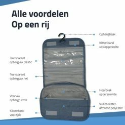 Korting 👍 GOAT Outdoor® GOAT Outdoor Reis Toilettas Met Haak - Unisex Travel Organizer - Navy 🛒 -Reisbagage-Reisaccessoires Winkel 550x545 15