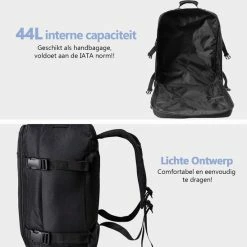 Begroting 🛒 Cabin Max CabinMax Metz Reistas– 👜 Handbagage 44L- Rugzak – Schooltas - 🎒 Backpack 55x40x20cm – Lichtgewicht - Zwart (MZ BK) 🌟 -Reisbagage-Reisaccessoires Winkel 550x548 14