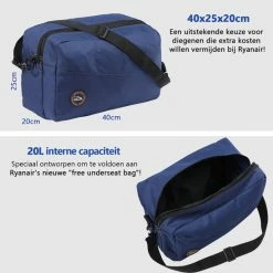 Flash-uitverkoop ✔️ Cabin Max CabinMax Rio Reistas - 👜 Handbagage 20L – Weekendtas – Compact Schoudertas - 40x25x20 Cm – Lichtgewicht – Blauw 🎁 -Reisbagage-Reisaccessoires Winkel 550x548 19