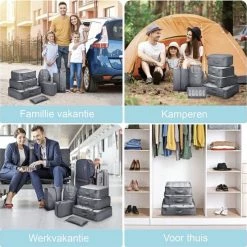 Korting 👏 Travelistic Packing Cubes Set 7-delig - Organizer Voor Koffer En 🎒 Backpack - Grijs 🤩 -Reisbagage-Reisaccessoires Winkel 550x548 3