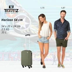 Hete verkoop ✨ TravelZ Horizon 👜 Handbagagekoffer - 54cm 👜 Handbagage Trolley Met Gevoerde Binnenkant - Groen 😀 -Reisbagage-Reisaccessoires Winkel 550x549
