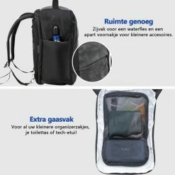 Gloednieuw 💯 Cabin Max CabinMax Manhatten XL – 👜 Handbagage 20L – Rugzak Met USB Poort– Schooltas - 40x20x25 Cm – Compact Reistas – Lichtgewicht – Grijs/Zwart ✔️ -Reisbagage-Reisaccessoires Winkel 550x549 31