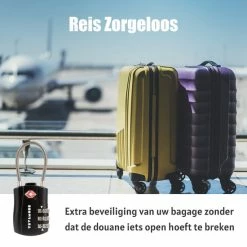 Gloednieuw 👏 TRVLMORE TSA Kofferslot - 2 Stuks - Reisslot - Cijferslot - Kabelslot Koffer - Bagageslot - Hangslot - Zwart 👍 -Reisbagage-Reisaccessoires Winkel 550x550 104