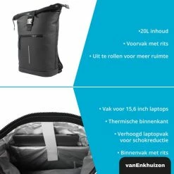 Beste deal ✨ Van Enkhuizen Rugzak Jongens - Rugzak Met Laptopvak 15,6 Inch - 20 Liter - Waterafstotend En Thermo Materiaal - Zwart 🧨 -Reisbagage-Reisaccessoires Winkel 550x550 1090
