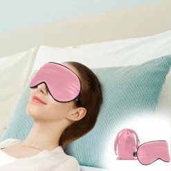 Beste Verkoop 👏 SIMIA™ Premium Zijden Slaapmasker + Opbergzakje - 100% Verduisterend Oogmasker - Verstelbaar - Blinddoek - Zijdezacht - Anti-Rimpel - Cadeau Tip - Roze 😀 -Reisbagage-Reisaccessoires Winkel 550x550 1095
