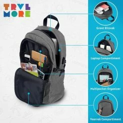 Top 10 🔔 TRVLMORE Rugzak - 25 L - 15,6 Inch - Laptop Rugtas - Waterafstotend - Grijs ⭐ -Reisbagage-Reisaccessoires Winkel 550x550 1174
