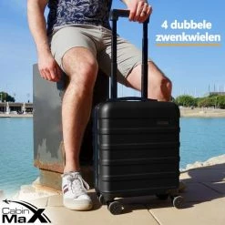 Goedkoop ❤️ Cabin Max CabinMax 👜 Handbagage Koffer - Trolley 30L - Harde Reiskoffer - 45x36x20cm - Lichtgewicht - Groot Capaciteit - Zwart ⭐ -Reisbagage-Reisaccessoires Winkel 550x550 1192