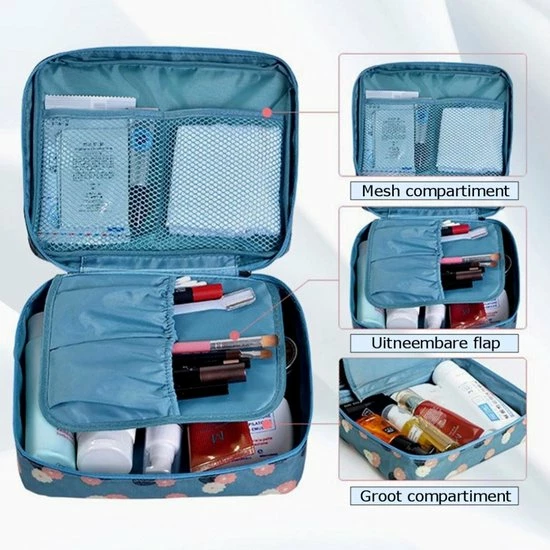 Groothandel ✨ Fako Fashion® - Make Up Tasje Rechthoek - Cosmetica Organizer - Toilettas - 21x16x8cm - Zwart ✔️ 5 Groothandel ✨ Fako Fashion® - Make Up Tasje Rechthoek - Cosmetica Organizer - Toilettas - 21x16x8cm - Zwart ✔️ - Afbeelding 3