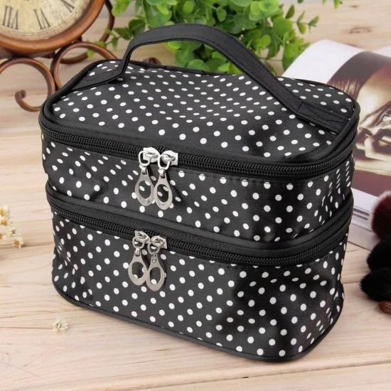 Nieuw π AA Commerce Polka Dot Make Up Tasje Met Spiegel - Opberg Etui / Cosmetica Organizer Reis Tas Case - Zwart 𧨠3 Nieuw π AA Commerce Polka Dot Make Up Tasje Met Spiegel - Opberg Etui / Cosmetica Organizer Reis Tas Case - Zwart π§¨