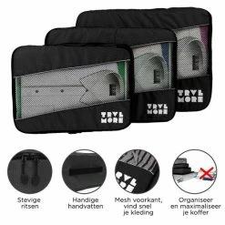 Nieuw 🔥 TRVLMORE Packing Cubes Set - Koffer Organizer - 3 Stuks - Zwart 🔥 -Reisbagage-Reisaccessoires Winkel 550x550 1244