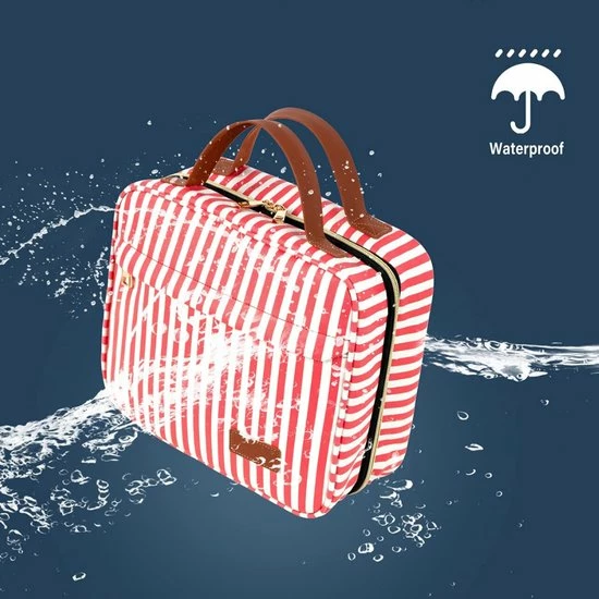 Beste Pirce 🎁 Pazzo Goods - Toilettas Met Haak - XXL - Reis Toilettas - Toilettas Dames - Gestreept - Rood Wit ⭐ 7 Beste Pirce 🎁 Pazzo Goods - Toilettas Met Haak - XXL - Reis Toilettas - Toilettas Dames - Gestreept - Rood Wit ⭐ - Afbeelding 5