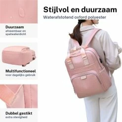 Uitgang ❤️ ZILOU® Rugzak - 20-35 Liter - 15,6" Laptopvak - Anti-Diefstal - Roze ⌛ -Reisbagage-Reisaccessoires Winkel 550x550 1262