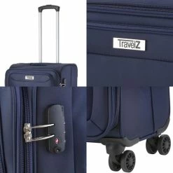 Beste Verkoop 🛒 TravelZ Softspinner TSA 👜 Handbagagekoffer - Trolley 55cm Met Dubbele Wielen – Blauw 🧨 -Reisbagage-Reisaccessoires Winkel 550x550 1267