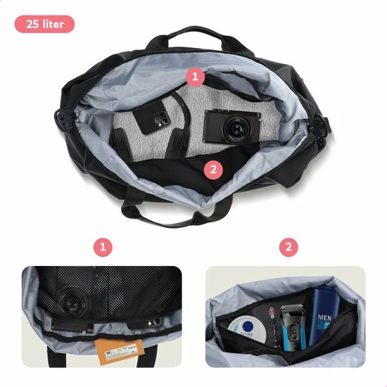 Hete verkoop ๐ ONYX® Reistas 25L - Lichtgewicht Weekendtas - Sporttas - Waterafstotend En Duurzaam - Zwart โจ 13 Hete verkoop ๐ ONYX® Reistas 25L - Lichtgewicht Weekendtas - Sporttas - Waterafstotend En Duurzaam - Zwart โจ - Afbeelding 11