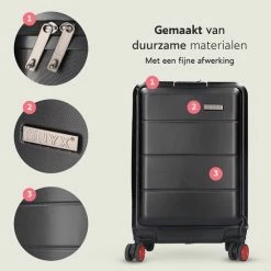 Coupon ✔️ ONYX® 👜 Handbagage Koffer 35 L - Spinner Wielen - Lichtgewicht Trolley - Dubbel TSA Slot - Handig Voorvak - 55 Cm - Zwart 👍 -Reisbagage-Reisaccessoires Winkel 550x550 129